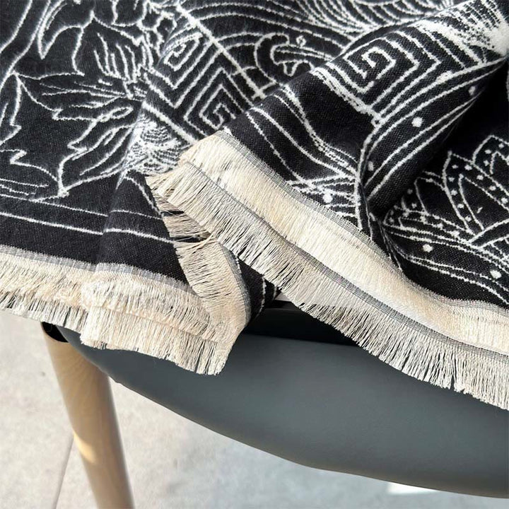 Buddha Stones ​​Herbstpavillon Koi-Fische Blumen Wellenmuster Kuscheliger Schal Stola - image 7