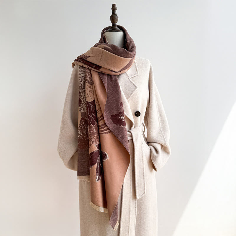 Buddha Stones, Winterstorch, Lotusblumen, Blättermuster, weicher Schal/Stola - image 14