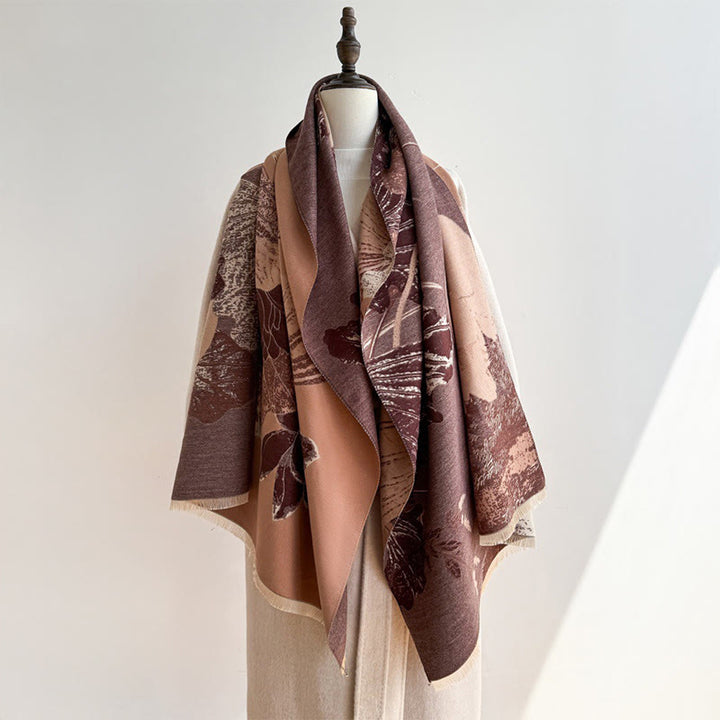 Buddha Stones, Winterstorch, Lotusblumen, Blättermuster, weicher Schal/Stola - image 13