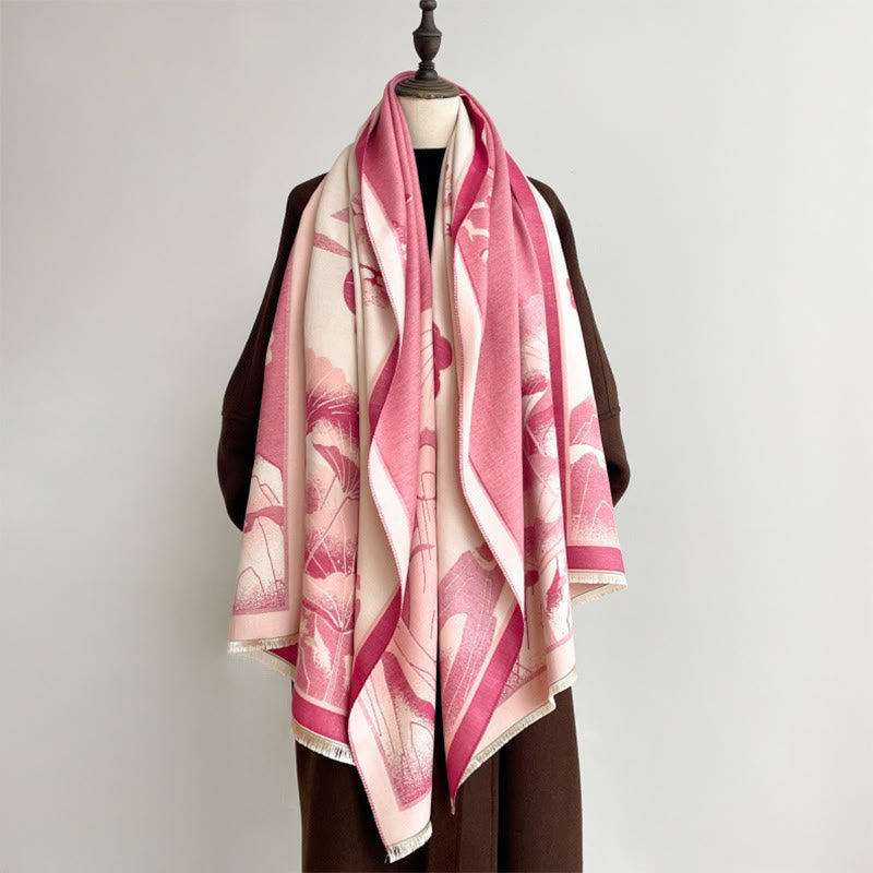 Buddha Stones, Winterberg, Lotusblumen, Blättermuster, weicher Schal/Stola - image 12