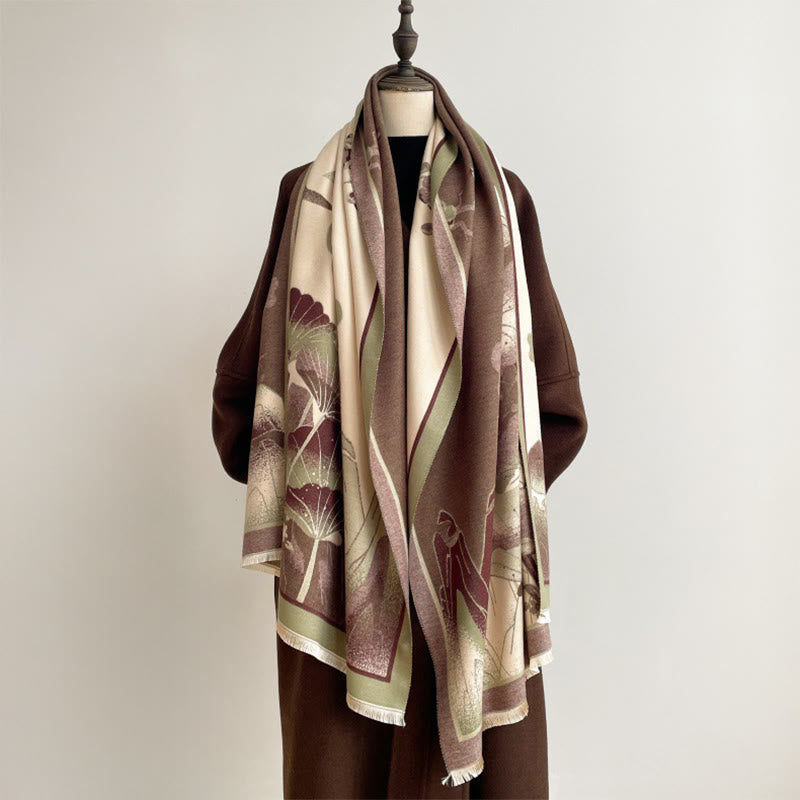 Buddha Stones, Winterberg, Lotusblumen, Blättermuster, weicher Schal/Stola - image 5