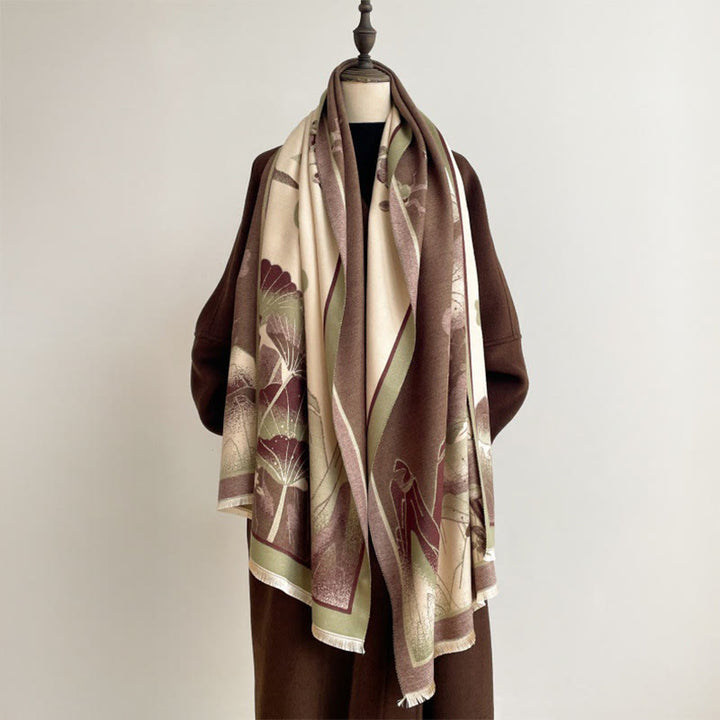 Buddha Stones, Winterberg, Lotusblumen, Blättermuster, weicher Schal/Stola - image 5