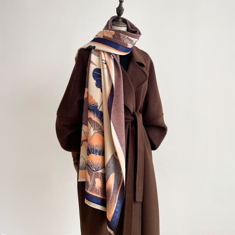 Buddha Stones, Winterberg, Lotusblumen, Blättermuster, weicher Schal/Stola - image 15