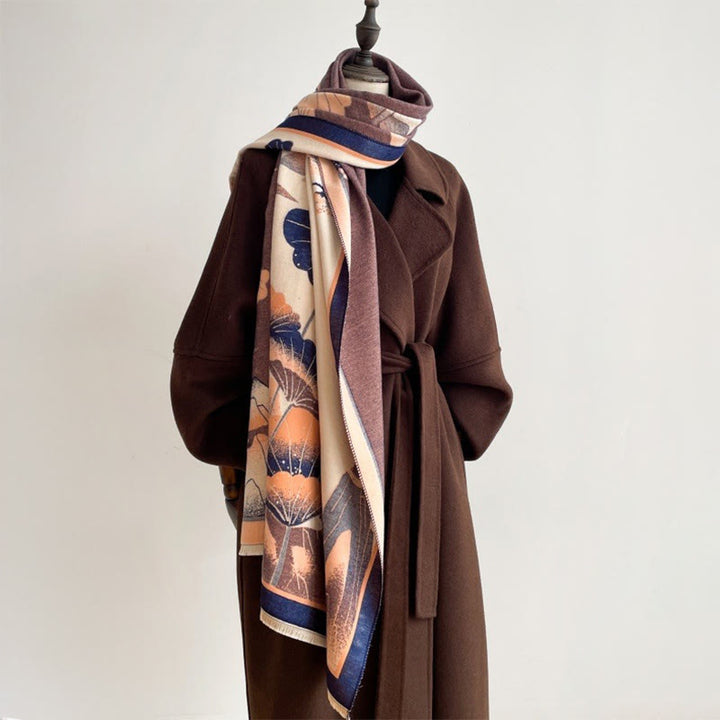 Buddha Stones, Winterberg, Lotusblumen, Blättermuster, weicher Schal/Stola - image 15