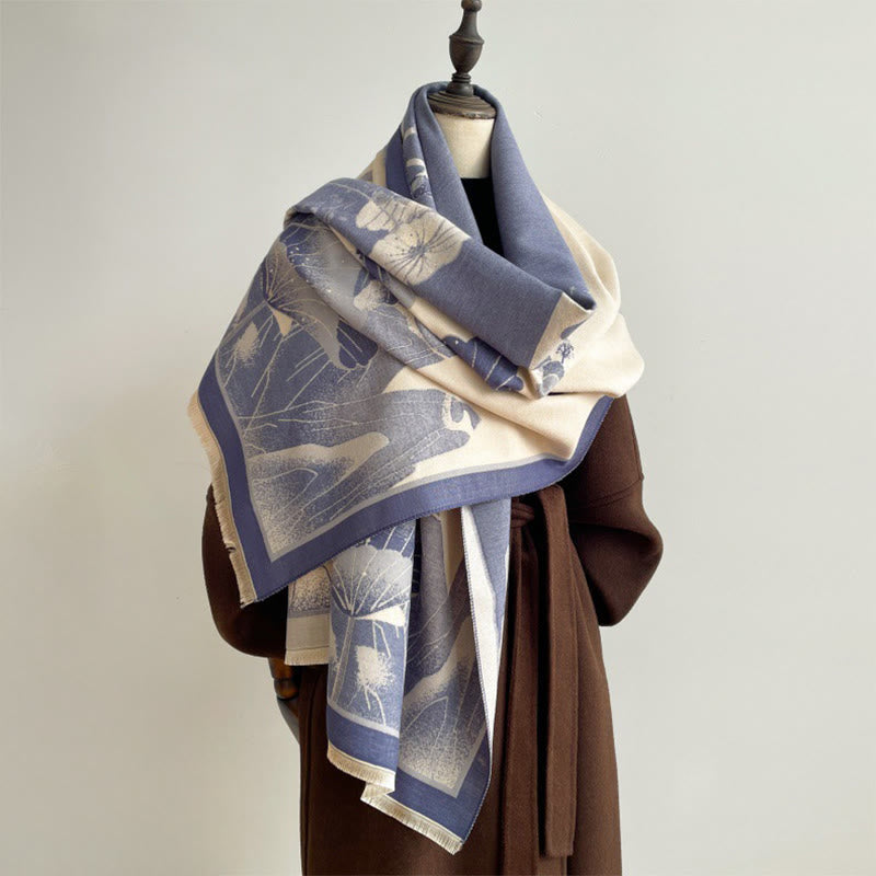 Buddha Stones, Winterberg, Lotusblumen, Blättermuster, weicher Schal/Stola - image 8