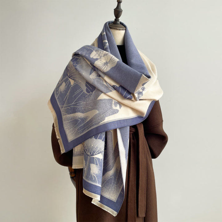 Buddha Stones, Winterberg, Lotusblumen, Blättermuster, weicher Schal/Stola - image 8