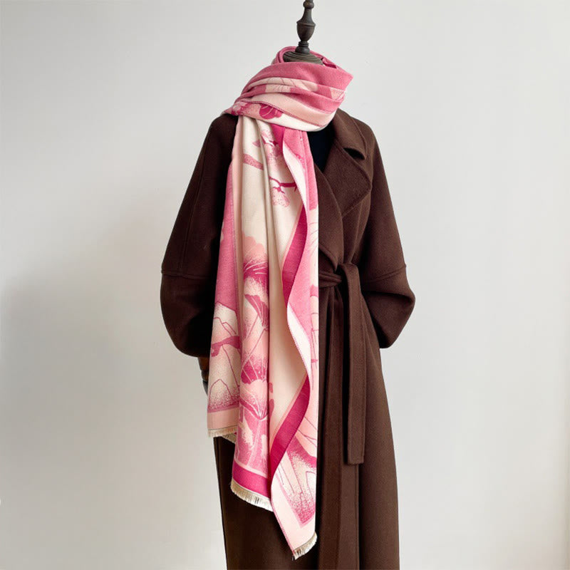 Buddha Stones, Winterberg, Lotusblumen, Blättermuster, weicher Schal/Stola - image 11