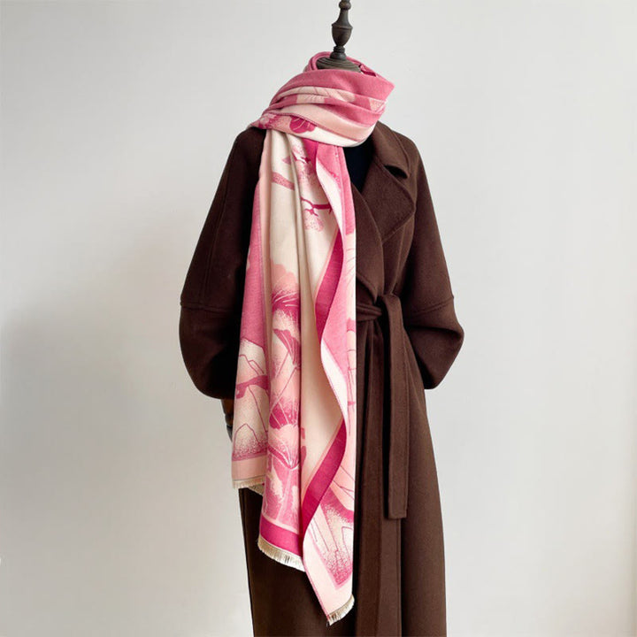 Buddha Stones, Winterberg, Lotusblumen, Blättermuster, weicher Schal/Stola - image 11