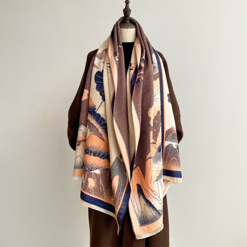 Buddha Stones, Winterberg, Lotusblumen, Blättermuster, weicher Schal/Stola - image 14