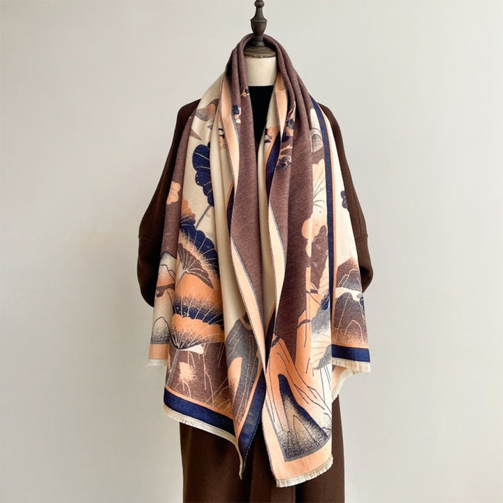 Buddha Stones, Winterberg, Lotusblumen, Blättermuster, weicher Schal/Stola - image 14