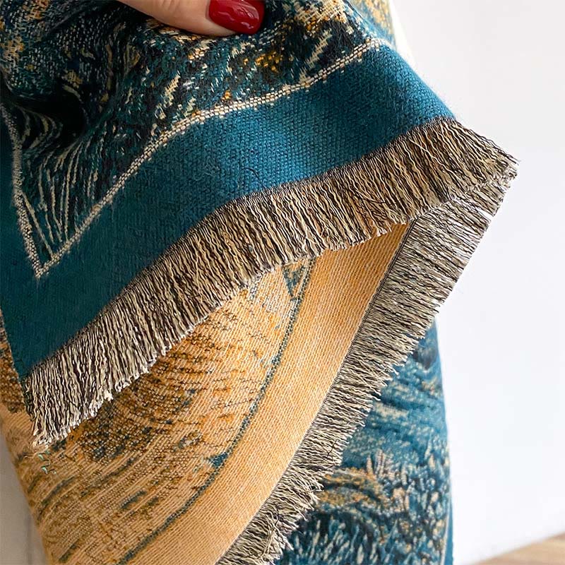 Buddha Stones ​​Winter Farbverlauf Warme Hügel Baummuster Kuscheliger Schal Stola - image 5