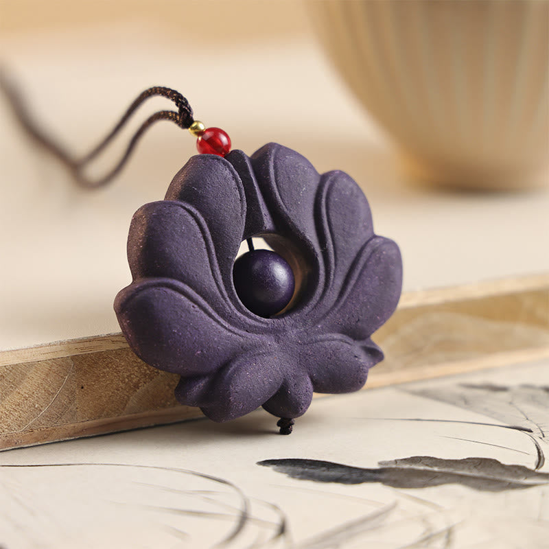 Buddha Stones ​​Fuchsmaske Schmetterling Taotie Friedensschnalle Glückskette Anhänger - Blume - image 6