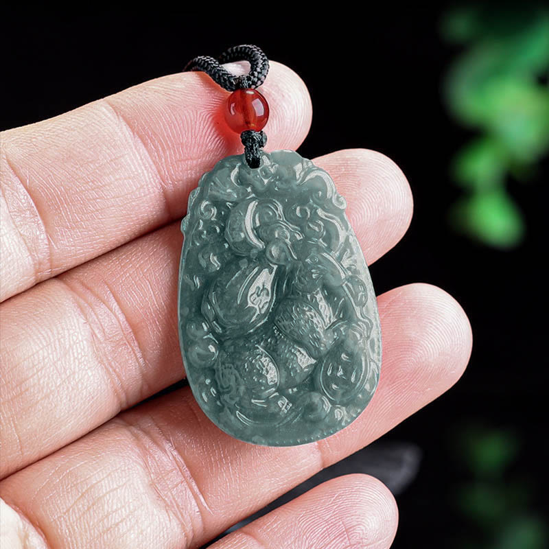 Buddha Stones Chinesisches Sternzeichen Jade Jahr des Pferdes Glück Seil Halskette Anhänger - image 9