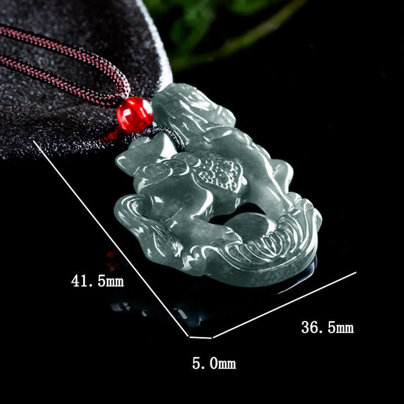 Buddha Stones Jahr des Pferdes Jade Barren Glück Wohlstand Seil Halskette Anhänger - image 9