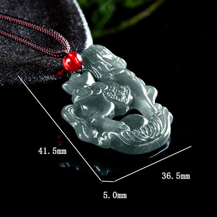Buddha Stones Jahr des Pferdes Jade Barren Glück Wohlstand Seil Halskette Anhänger - image 9