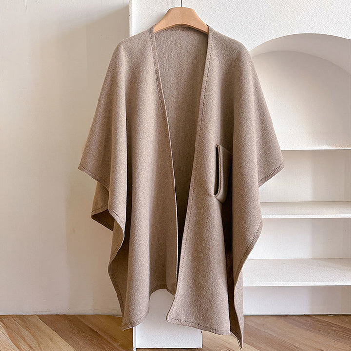 Buddha Stones ​​Winter-Schal, einfarbig, warm und kuschelig - Bräunen - 160 x 110 cm - image 1