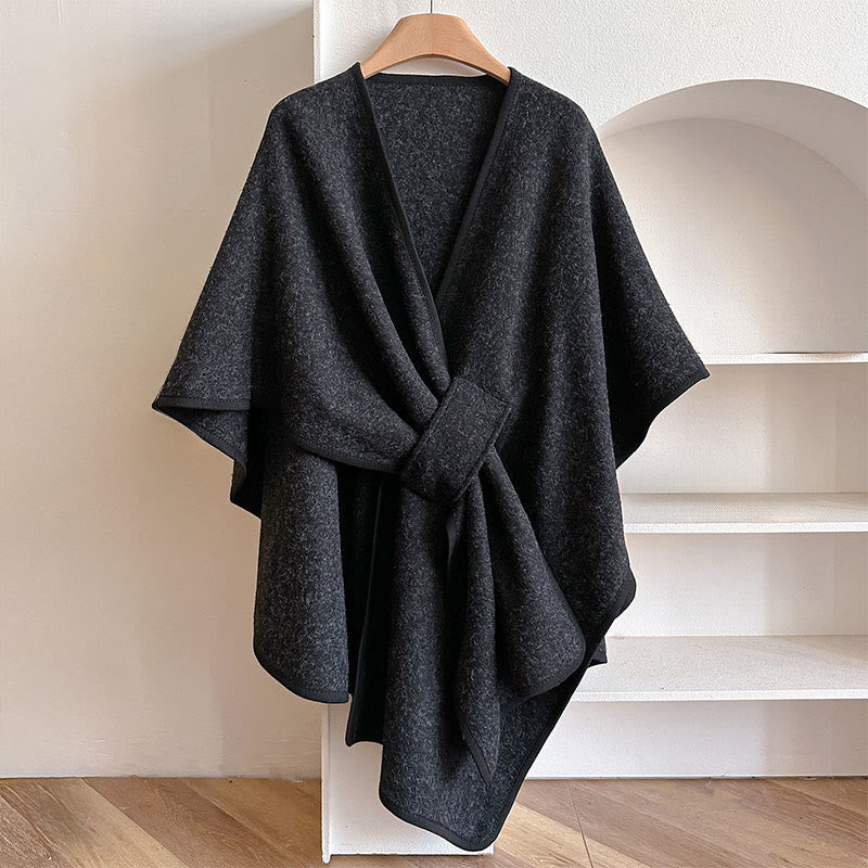 Buddha Stones ​​Winter-Schal, einfarbig, warm und kuschelig - Schwarz - 160 x 110 cm - image 10