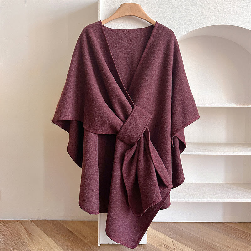 Buddha Stones ​​Winter-Schal, einfarbig, warm und kuschelig - Blassviolettrot - 160 x 110 cm - image 15