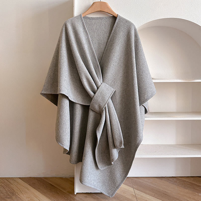 Buddha Stones ​​Winter-Schal, einfarbig, warm und kuschelig - Hellgrau - 160 x 110 cm - image 12