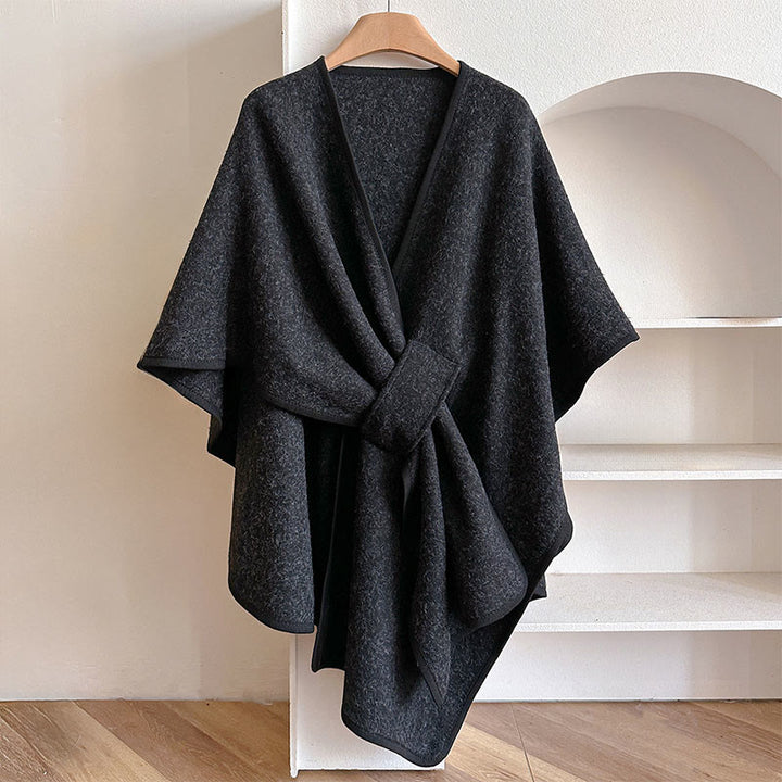 Buddha Stones ​​Winter-Schal, einfarbig, warm und kuschelig - Schwarz - 160 x 110 cm - image 10