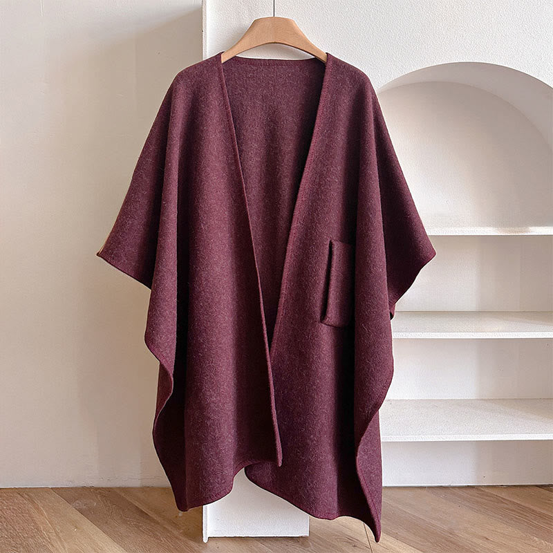 Buddha Stones ​​Winter-Schal, einfarbig, warm und kuschelig - image 16