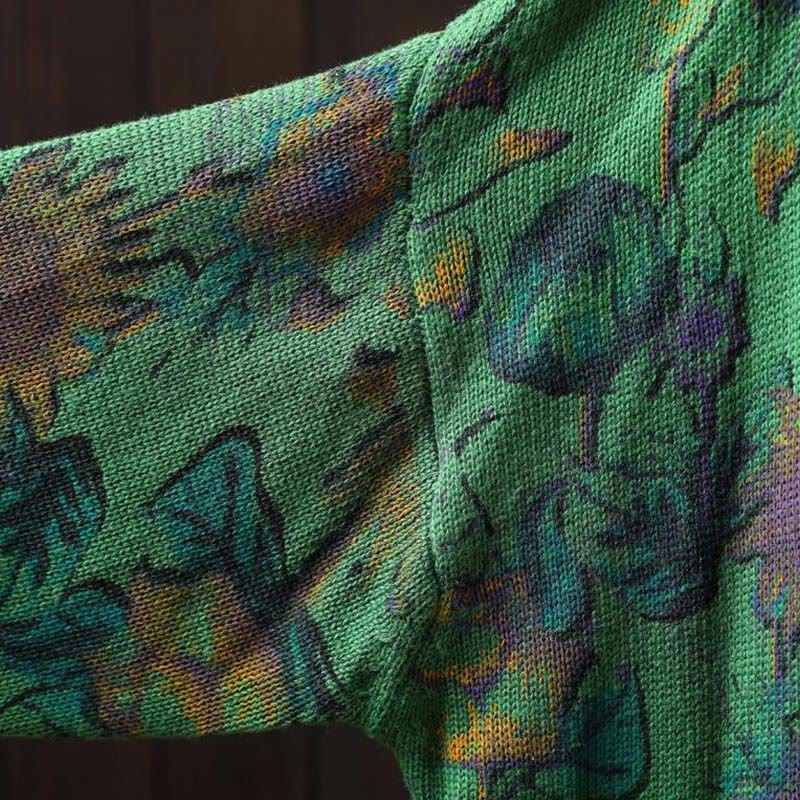 Buddha Stones Sonnenblumen-Strickcardigan für Damen mit langen Ärmeln, langen Ärmeln und Taschen, mittellang mit Knöpfen - image 9