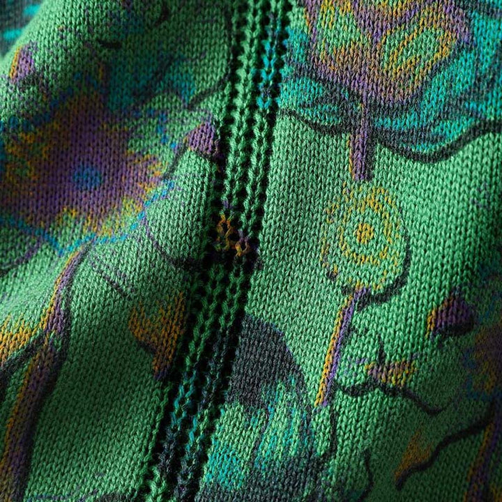 Buddha Stones Sonnenblumen-Strickcardigan für Damen mit langen Ärmeln, langen Ärmeln und Taschen, mittellang mit Knöpfen - image 8