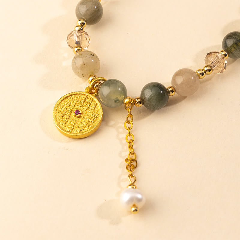 Buddha Stones, farbenfrohes Armband aus Rutilquarz und Kupfer, doppelt gewickelt, Glücksbringer - image 3