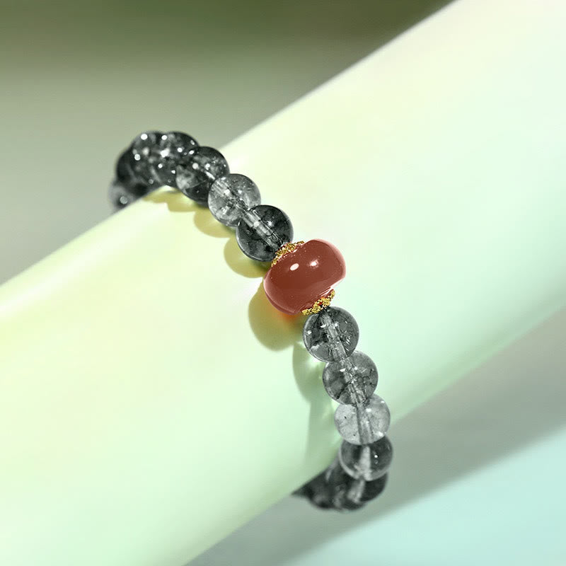 Buddha Stones ​​Grünes Phantom Rotes Achat Positives Armband - image 9