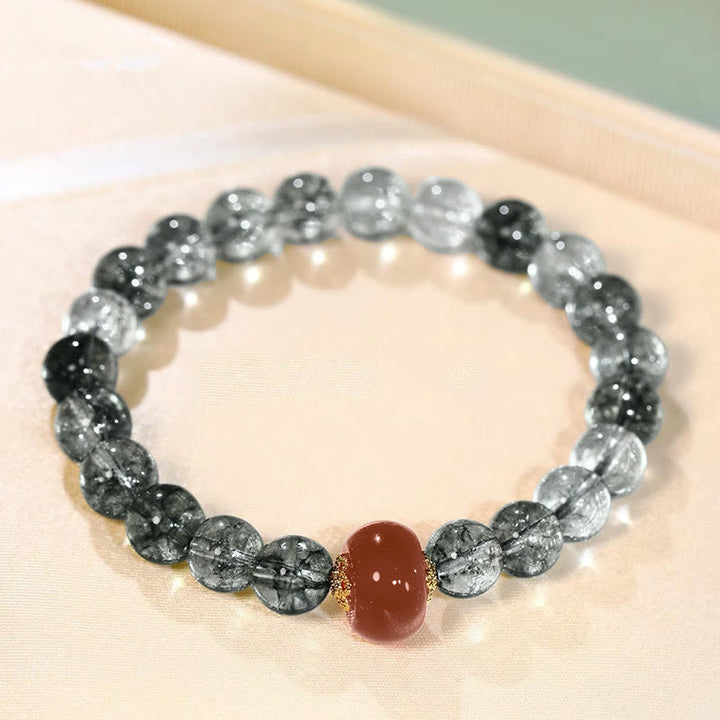 Buddha Stones ​​Grünes Phantom Rotes Achat Positives Armband - image 2
