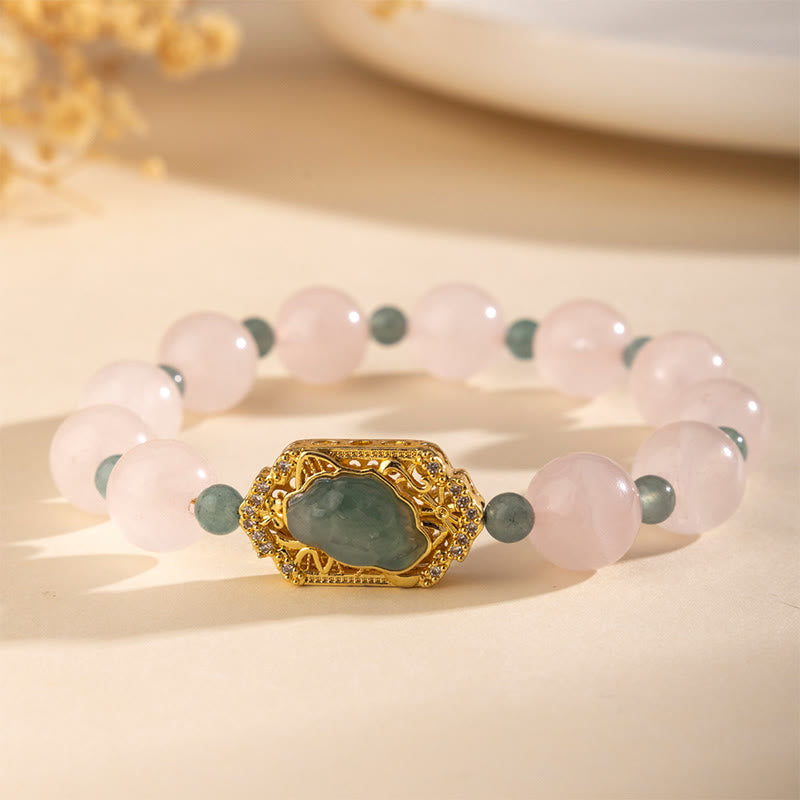 Buddha Stones aus Rosenquarz und Jade – Symbol der Fürsorge und Güte - image 1