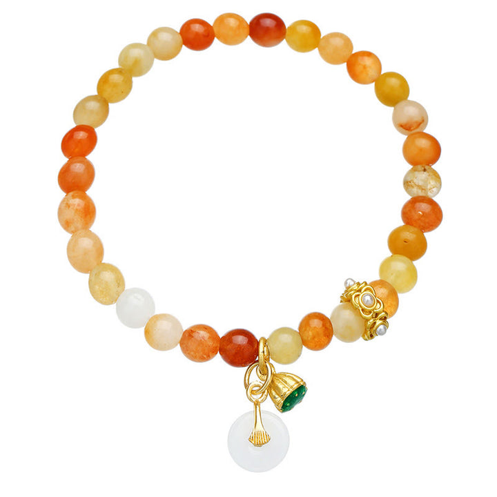 Buddha Stones Friedensschnalle aus goldener Seide und Jade – Armband zum Schutz vor bösen Geistern - image 3