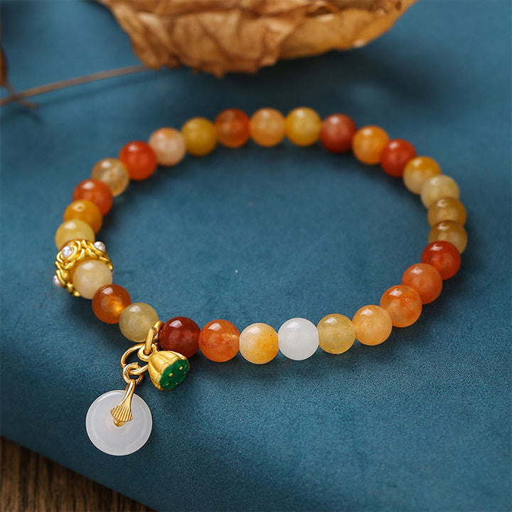 Buddha Stones Friedensschnalle aus goldener Seide und Jade – Armband zum Schutz vor bösen Geistern - image 1