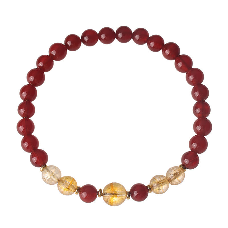 Buddha Stones, rotes Achat-Citrin-Armband für Selbstvertrauen und Freude - image 3