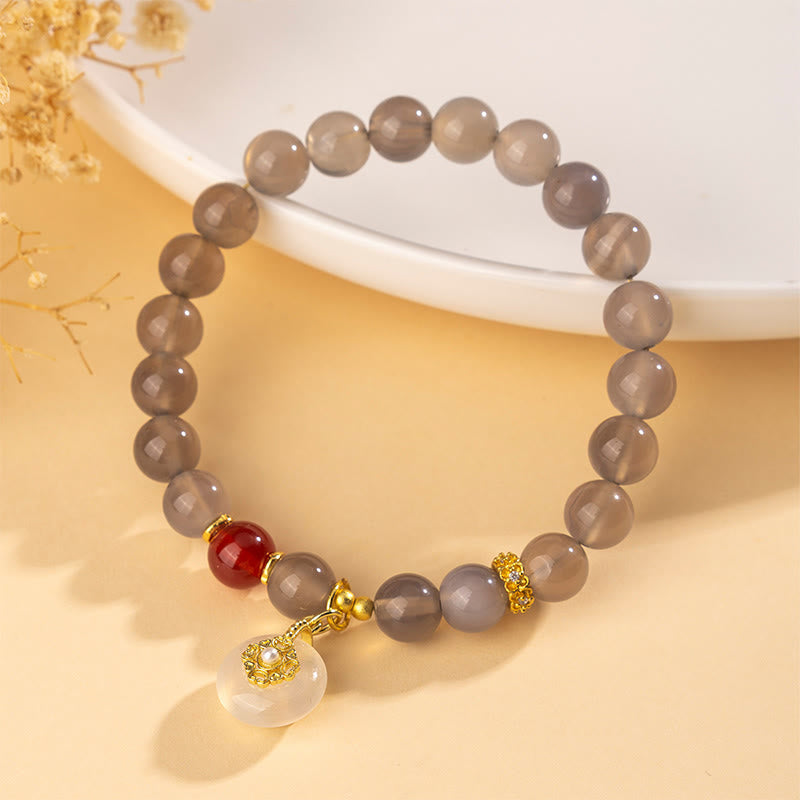 Buddha Stones, Grauer Achat, Roter Achat, Chalcedon-Bastel - image 1