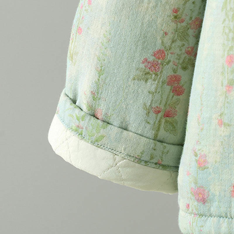 Winterliche Damen-Thermojacke aus Baumwolle mit Buddha Stones, Spitzen-Patchworkmuster, langen Ärmeln und Taschen - image 20