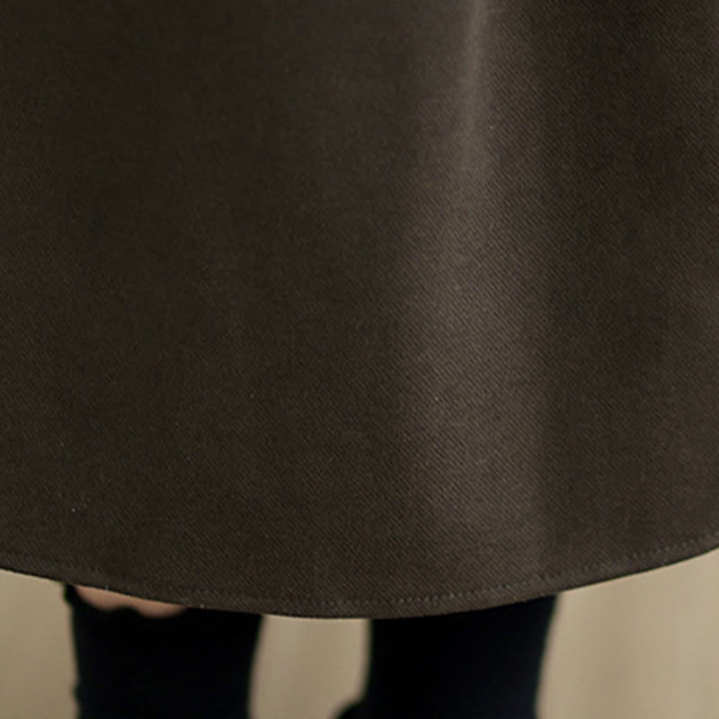 Buddha Stones Damen Winterrock aus reiner Baumwolle, 7-8 Zoll lang, elastischer Bund, mit Taschen - image 9