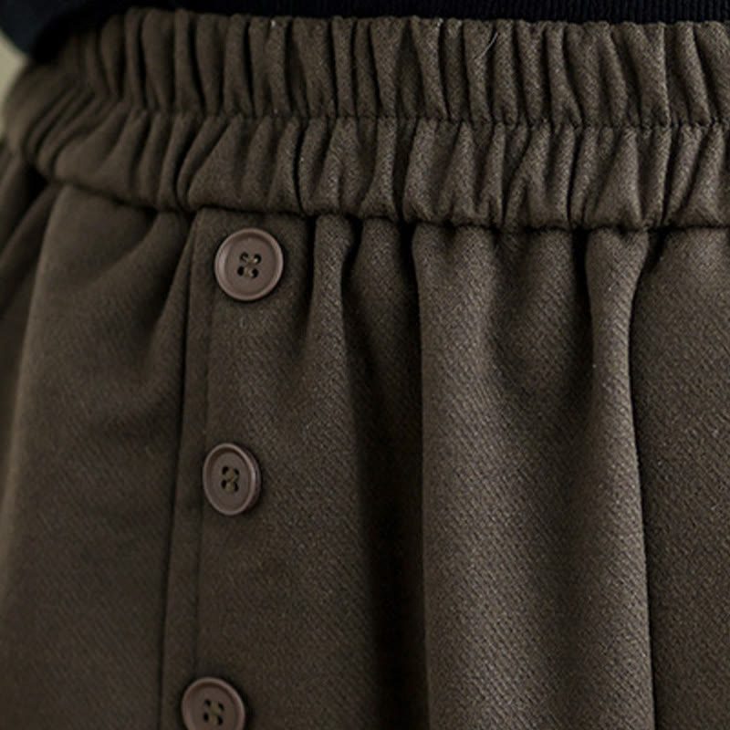 Buddha Stones Damen Winterrock aus reiner Baumwolle, 7-8 Zoll lang, elastischer Bund, mit Taschen - image 6