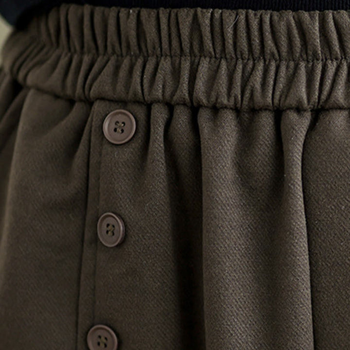 Buddha Stones Damen Winterrock aus reiner Baumwolle, 7-8 Zoll lang, elastischer Bund, mit Taschen - image 6