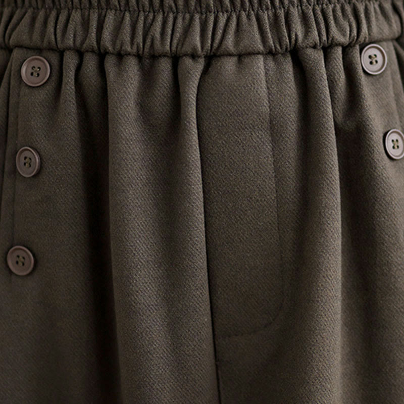 Buddha Stones Damen Winterrock aus reiner Baumwolle, 7-8 Zoll lang, elastischer Bund, mit Taschen - image 7