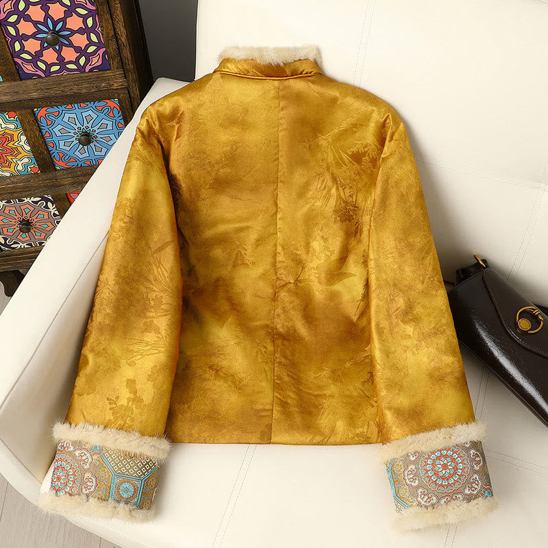 Damen-Langarmjacke mit Buddha Stones, Froschknopfverschluss und traditionellen chinesischen Mustern, dick gefüttert  - image 1