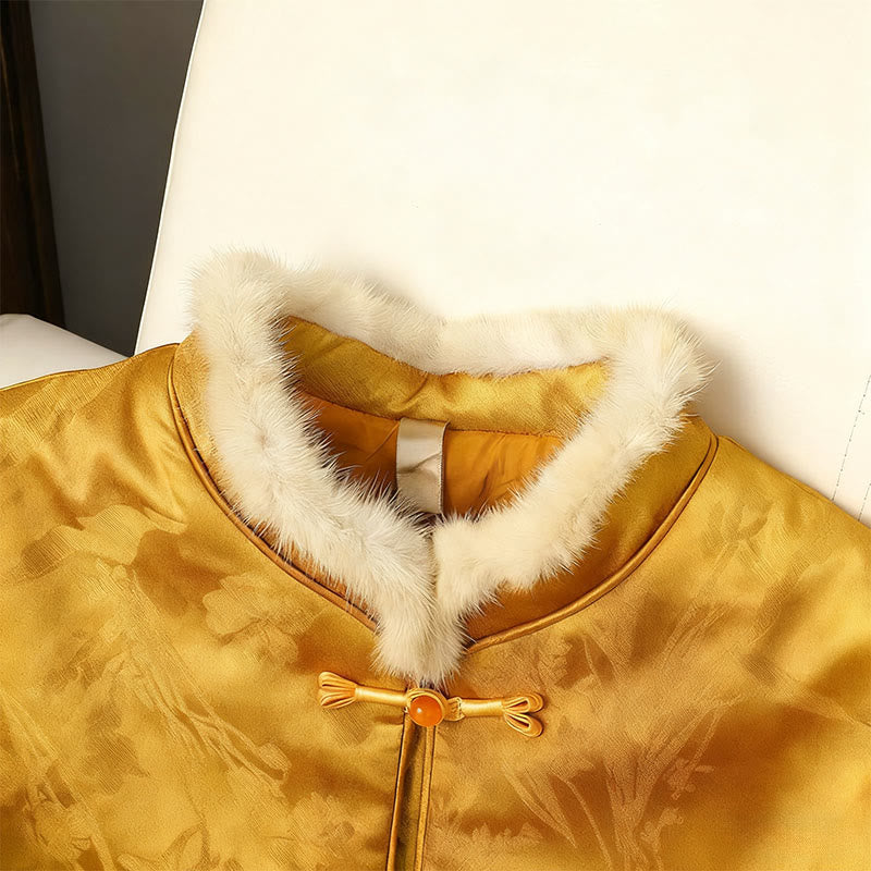 Damen-Langarmjacke mit Buddha Stones, Froschknopfverschluss und traditionellen chinesischen Mustern, dick gefüttert  - image 2