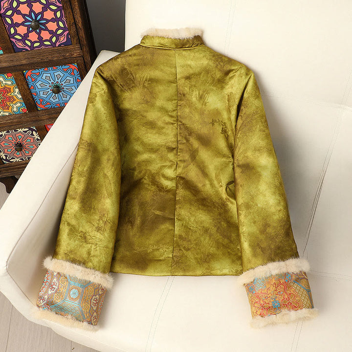 Damen-Langarmjacke mit Buddha Stones, Froschknopfverschluss und traditionellen chinesischen Mustern, dick gefüttert  - image 10