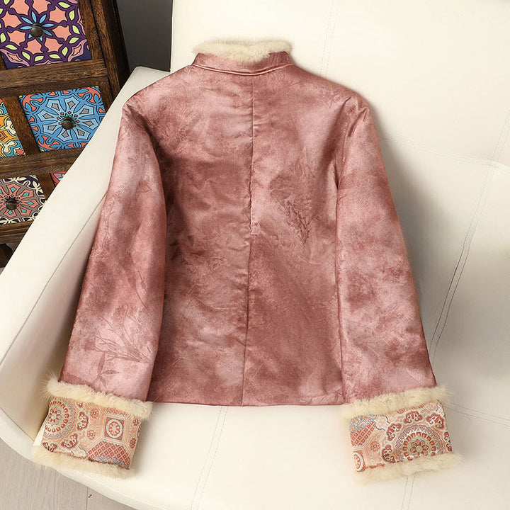 Damen-Langarmjacke mit Buddha Stones, Froschknopfverschluss und traditionellen chinesischen Mustern, dick gefüttert  - image 18
