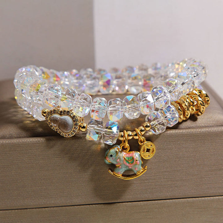 Buddha Stones ​​Chinesisches Tierkreiszeichen Jahr des Pferdes Kristallglas Kupfermünze Kürbis Doppelwickelarmband - image 15