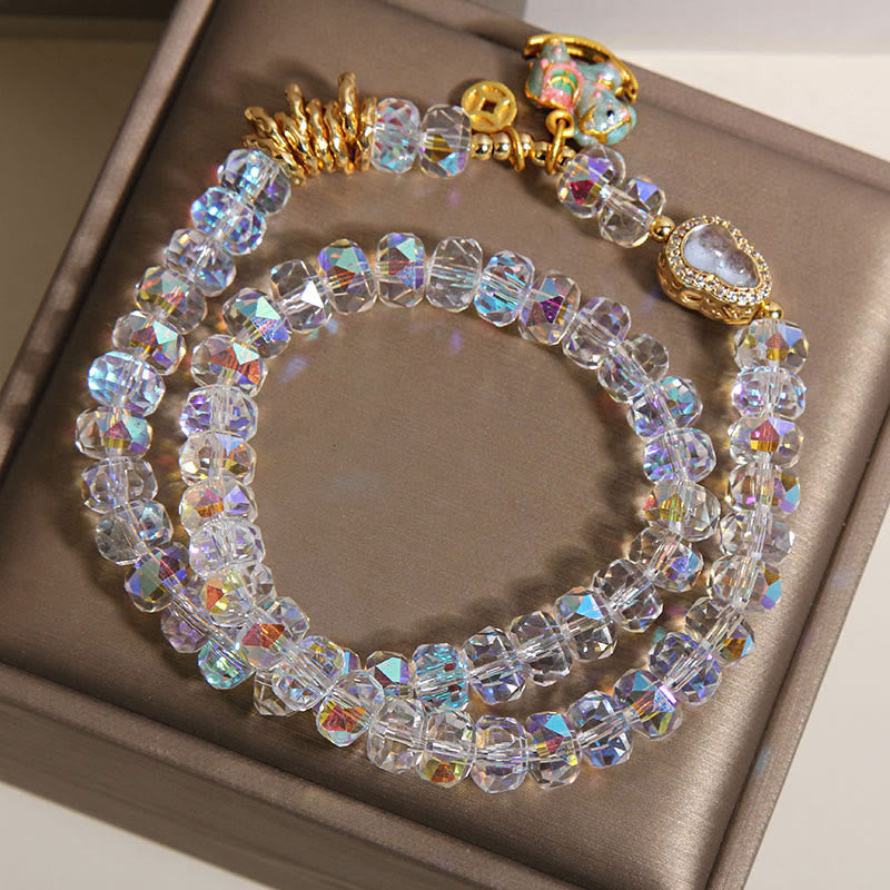 Buddha Stones ​​Chinesisches Tierkreiszeichen Jahr des Pferdes Kristallglas Kupfermünze Kürbis Doppelwickelarmband - image 10