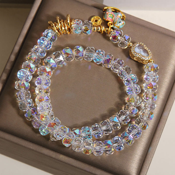 Buddha Stones ​​Chinesisches Tierkreiszeichen Jahr des Pferdes Kristallglas Kupfermünze Kürbis Doppelwickelarmband - image 10