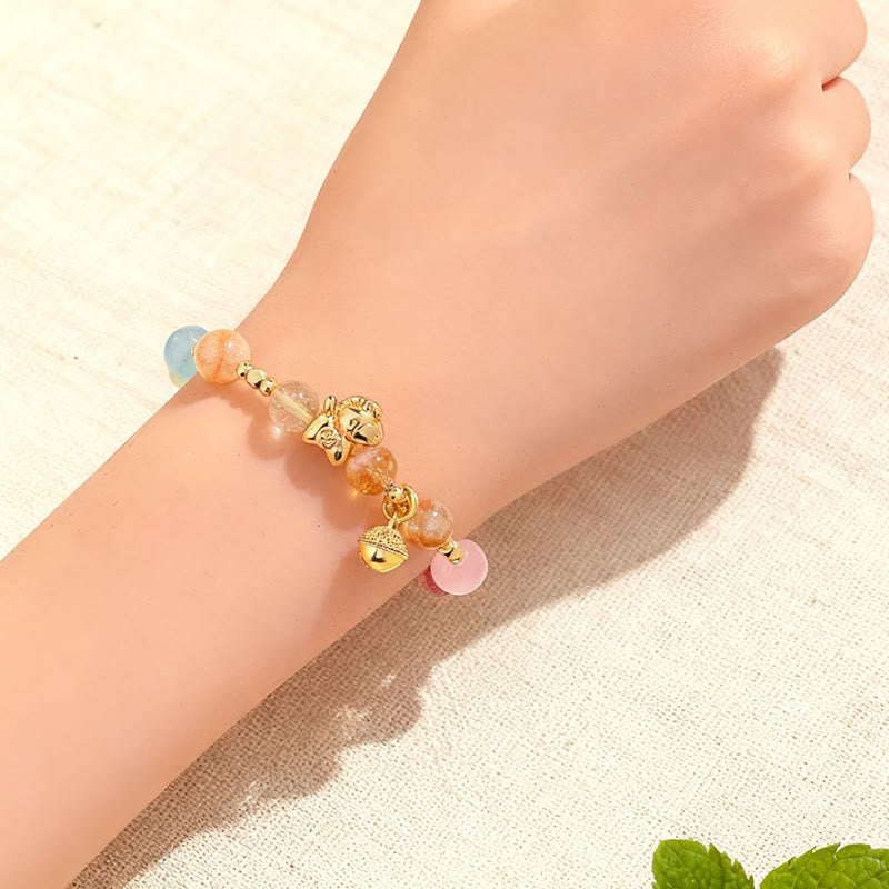 Buddha Stones ​​Jahr des Pferdes Citrin Amethyst Verschiedene Kristalle Schutzarmband - image 10