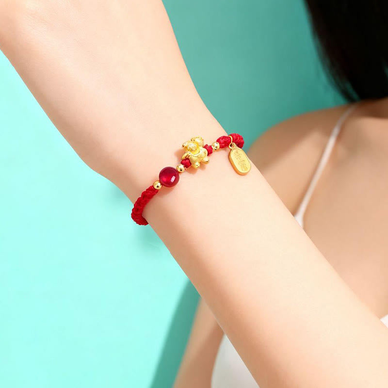 Buddha Stones ​​Armband aus 999er Sterlingsilber – Jahr des Pferdes – Friedlicher und reicher Erfolg - image 2