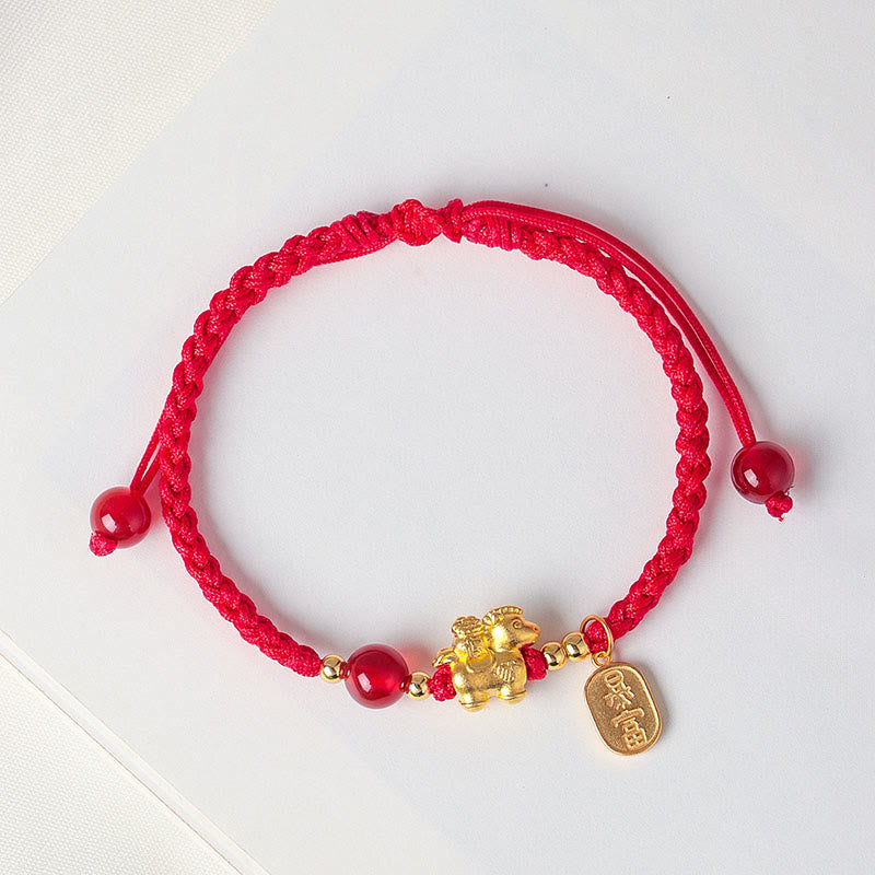 Buddha Stones ​​Armband aus 999er Sterlingsilber – Jahr des Pferdes – Friedlicher und reicher Erfolg - image 1